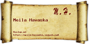 Meila Havaska névjegykártya